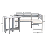 Safavieh Wilton Balcony Corner Lounge Set , PAT6754 - Grey/White