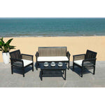 Safavieh Carson 4 Pc Outdoor Set , PAT7005 - Black/Beige