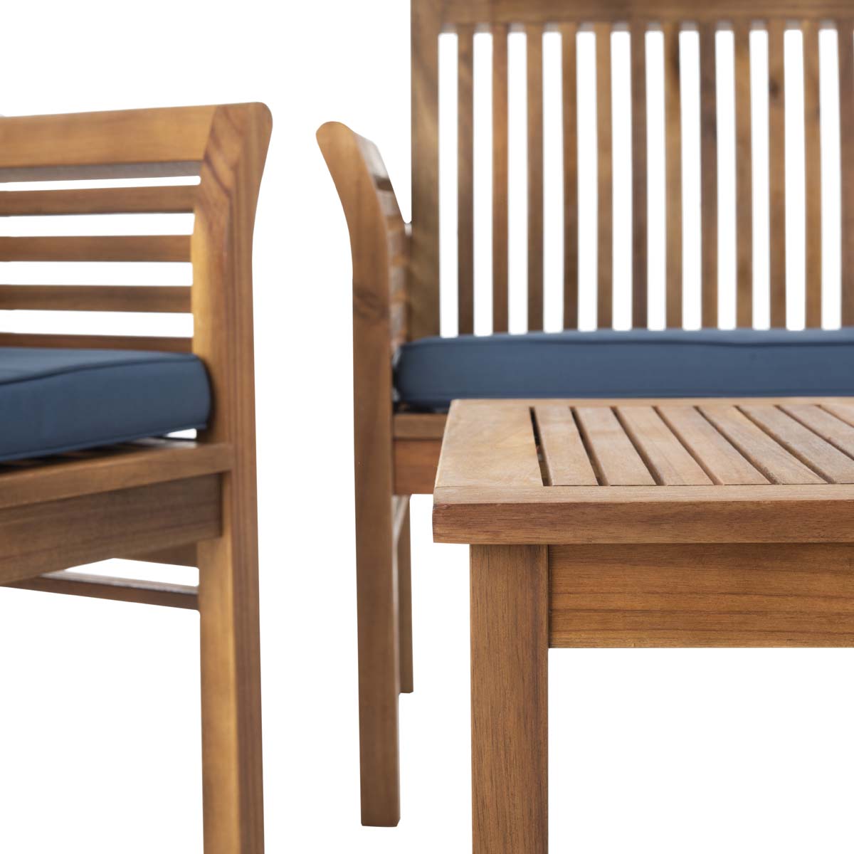 Safavieh Carson 4 Pc Outdoor Set , PAT7005 - Natural/Navy