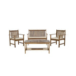 Safavieh Burbank 4 Pc Outdoor Set , PAT7006 - Natural/Beige