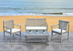 Safavieh Burbank 4 Pc Outdoor Set , PAT7006 - Grey Wash/Beige