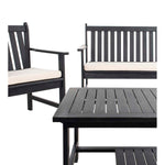Safavieh Burbank 4 Pc Outdoor Set , PAT7006 - Black/Beige