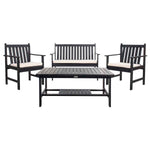 Safavieh Burbank 4 Pc Outdoor Set , PAT7006 - Black/Beige