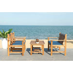 Safavieh Burbank 4 Pc Outdoor Set , PAT7006 - Natural/Navy