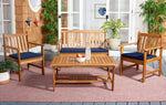 Safavieh Burbank 4 Pc Outdoor Set , PAT7006 - Natural/Navy