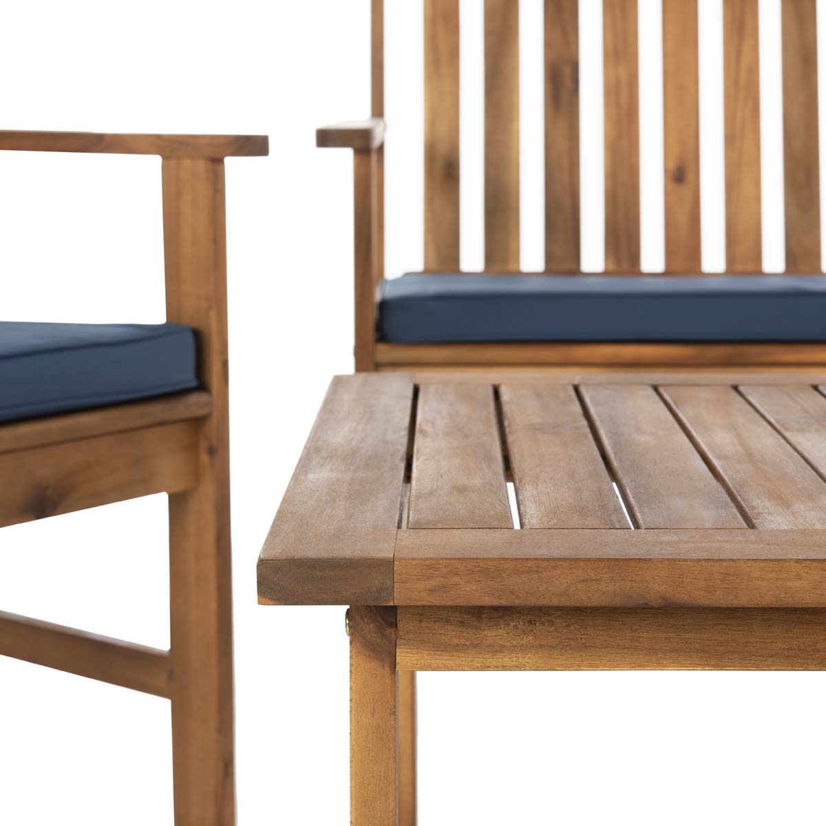 Safavieh Burbank 4 Pc Outdoor Set , PAT7006 - Natural/Navy