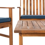 Safavieh Burbank 4 Pc Outdoor Set , PAT7006 - Natural/Navy