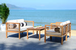 Safavieh Alda 4 Pc Outdoor Set With Accent Pillows , PAT7033 - Natural/Black/White