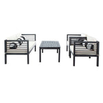 Safavieh Alda 4 Pc Outdoor Set With Accent Pillows , PAT7033 - Black/Beige/Black;White