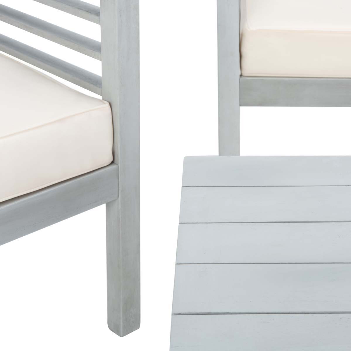 Safavieh Alda 4 Pc Outdoor Set With Accent Pillows , PAT7033 - Grey/Beige