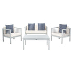 Safavieh Alda 4 Pc Outdoor Set With Accent Pillows , PAT7033 - Grey/Beige