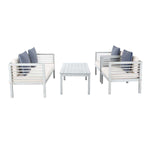 Safavieh Alda 4 Pc Outdoor Set With Accent Pillows , PAT7033 - Grey/Beige