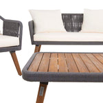 Safavieh Raldin Rope 4 Pc Living Set , PAT7049 - Natural/ Grey/ White