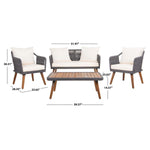 Safavieh Raldin Rope 4 Pc Living Set , PAT7049 - Natural/ Grey/ White