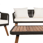Safavieh Raldin Rope 4 Pc Living Set , PAT7049 - Natural/ Black/ White