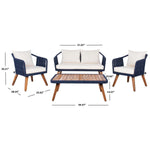 Safavieh Raldin Rope 4 Pc Living Set , PAT7049 - Navy/ Beige