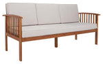 Safavieh Finnick Outdoor Bench , PAT7303 - Natural Wood/Light Grey Cushion