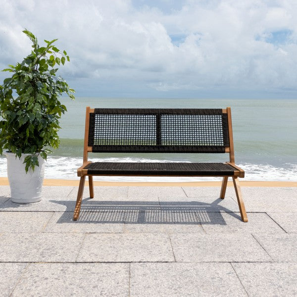 Safavieh Kobina Outdoor Bench , PAT7304 - Natural / Black