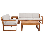 Natural Wood/Light Grey Cushion