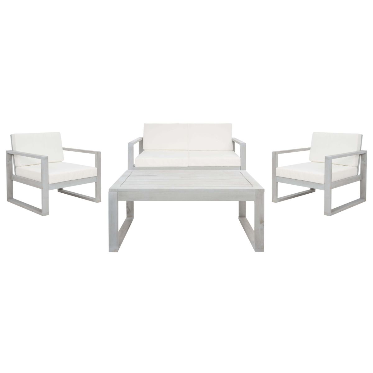 Grey Wood/Beige Cushion