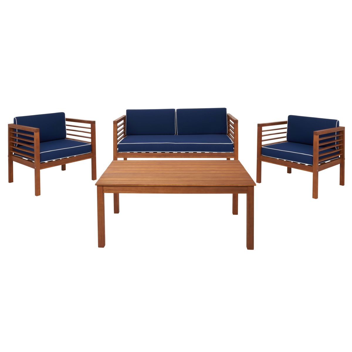 Safavieh Alda 4 Pc Living Set , PAT7317 - Natural / Navy