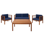 Safavieh Alda 4 Pc Living Set , PAT7317 - Natural / Navy