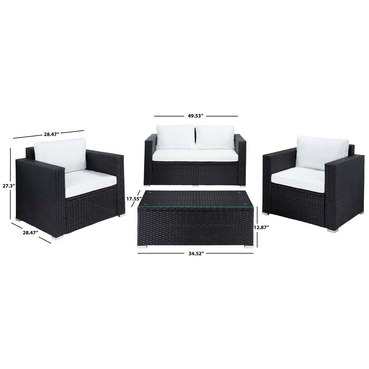 Safavieh Machie 4Pc Living Set , PAT7508