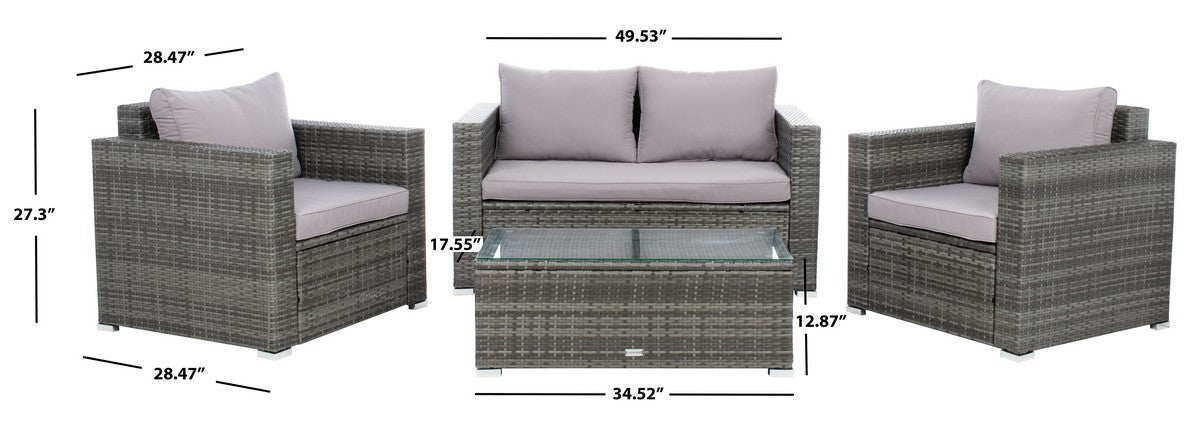 Safavieh Machie 4Pc Living Set , PAT7508