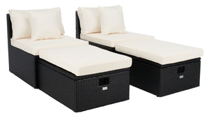 Safavieh Pramla Outdoor Settee With Ottoman , PAT7515