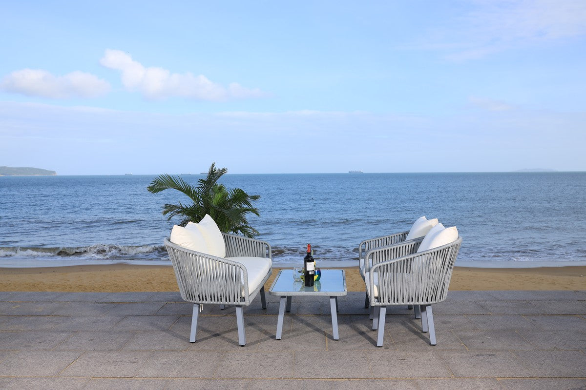 Safavieh Jorda 4Pc Rope Living Set , PAT7518 - Grey/Beige