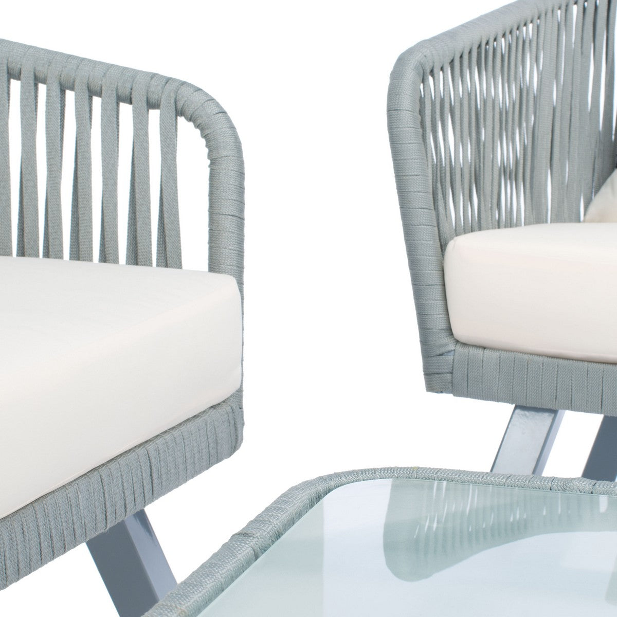 Safavieh Jorda 4Pc Rope Living Set , PAT7518 - Grey/Beige