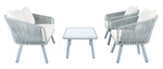 Safavieh Jorda 4Pc Rope Living Set , PAT7518 - Grey/Beige