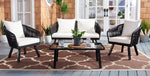 Safavieh Jorda 4Pc Rope Living Set , PAT7518 - Black/Beige