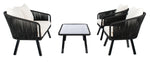 Safavieh Jorda 4Pc Rope Living Set , PAT7518 - Black/Beige