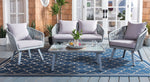 Safavieh Jorda 4Pc Rope Living Set , PAT7518 - Grey/Grey
