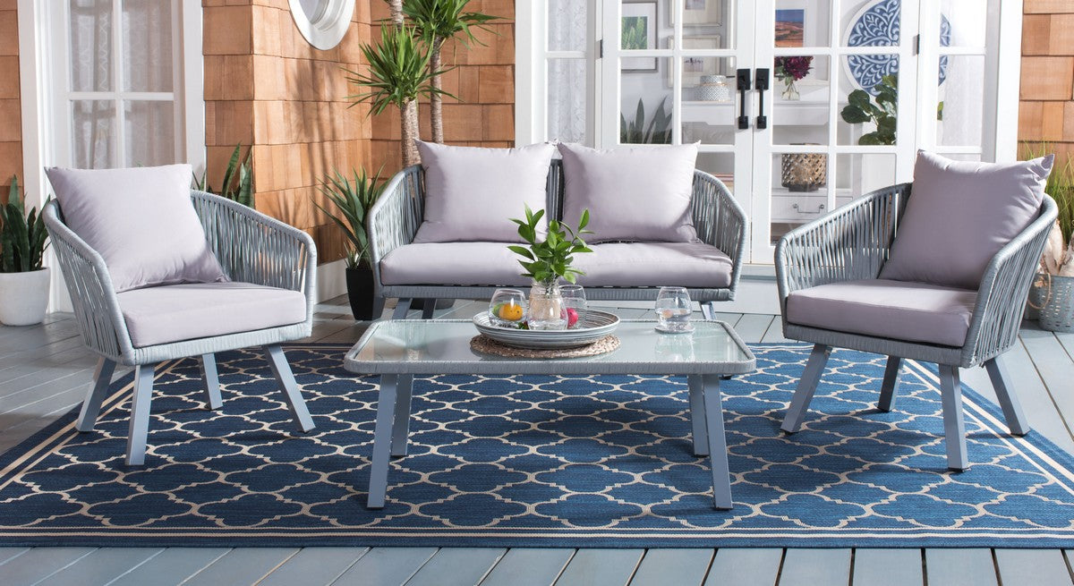 Safavieh Jorda 4Pc Rope Living Set , PAT7518 - Grey/Grey