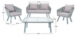 Safavieh Jorda 4Pc Rope Living Set , PAT7518 - Grey/Grey