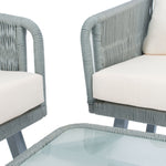 Safavieh Kerson 4Pc Rope Living Set , PAT7519 - Grey/Beige