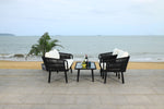 Safavieh Kerson 4Pc Rope Living Set , PAT7519 - Black/Beige