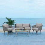 Safavieh Kerson 4Pc Rope Living Set , PAT7519 - Grey/Grey