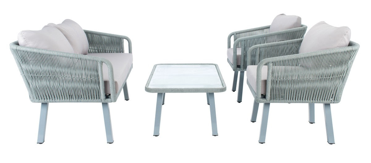 Safavieh Kerson 4Pc Rope Living Set , PAT7519 - Grey/Grey