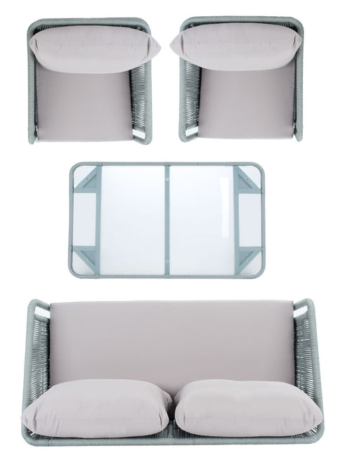 Safavieh Kerson 4Pc Rope Living Set , PAT7519 - Grey/Grey