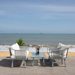 Safavieh Torsla 4Pc Rope Living Set , PAT7520 - Grey/Beige