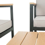 Safavieh Hendor 4 Piece Living Set , PAT7525 - Black Metal /  Grey Cushion