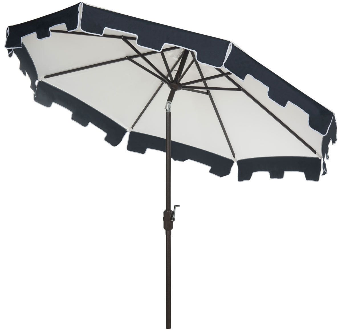 Safavieh Uv Resistant City Fashion 9Ft Auto Tilt Umbrella , PAT8005 - Natural / Navy