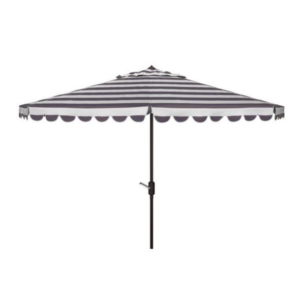 Safavieh Vienna 11Ft Rnd Crank Umbrella , PAT8111 - Black/White