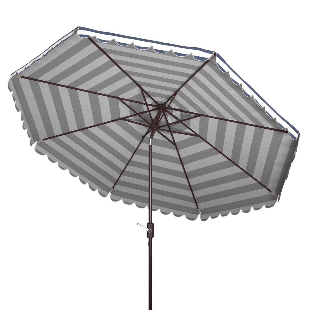Safavieh Vienna 11Ft Rnd Crank Umbrella , PAT8111 - Black/White