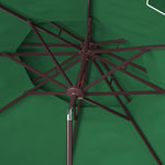 Safavieh Zimmerman 9ft Double Top Market Umbrella , PAT8200 - Dark Green/White Trim