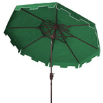 Safavieh Zimmerman 9ft Double Top Market Umbrella , PAT8200 - Dark Green/White Trim