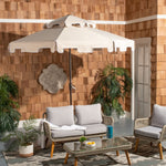 Safavieh Zimmerman 9ft Double Top Market Umbrella , PAT8200 - Beige/White